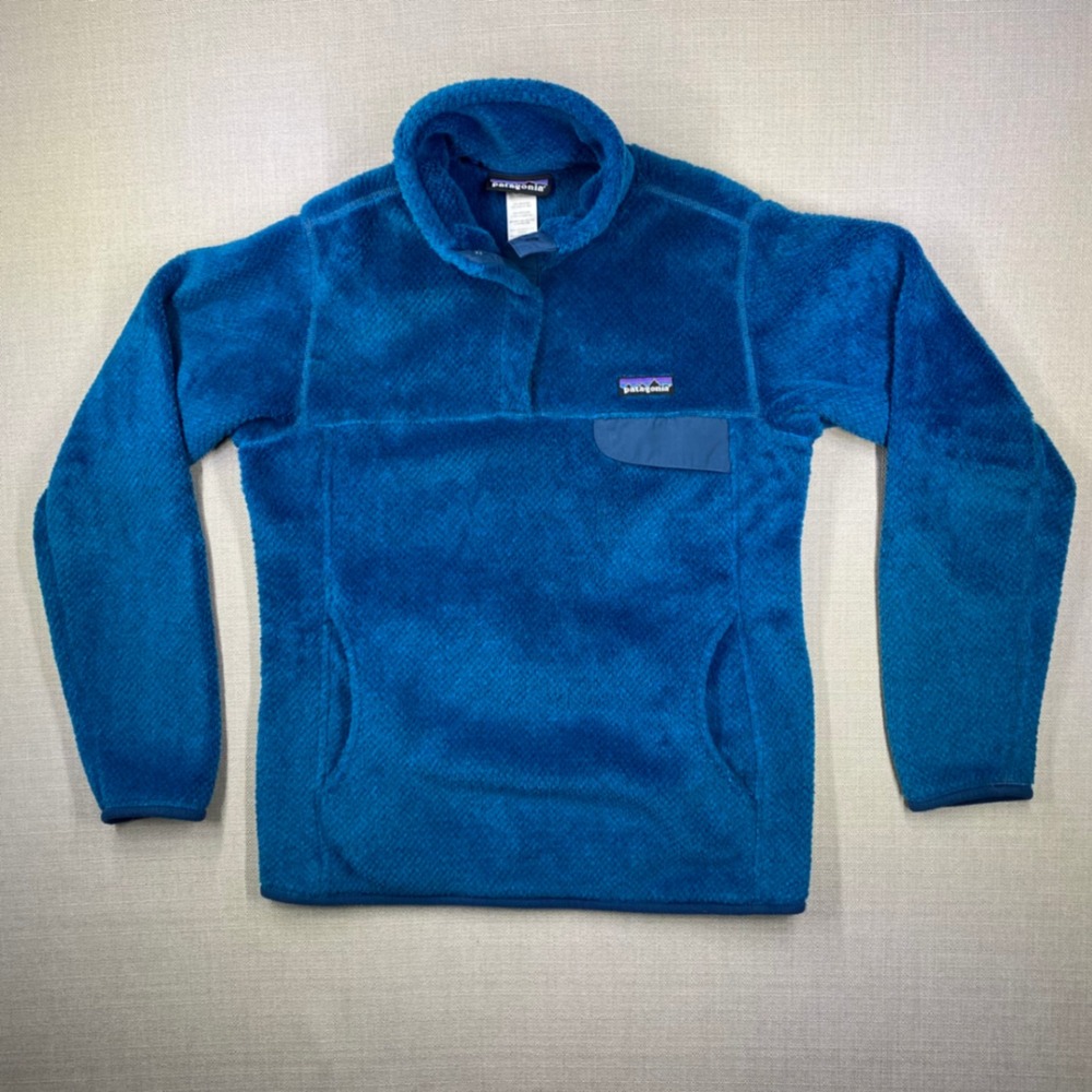 Patagonia Re-Tool Snap-T Fleece Pullover Blue Teal Polartec Women Medium